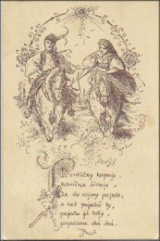 Rider on horseback artist card Ales o November 26, 1915