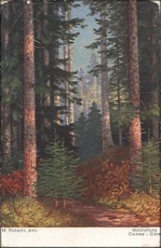 Waldlichtung Kuenstler sign. M. Rüdisühli * ca. 1930