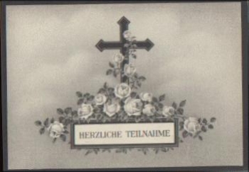 Rosen Trauerkarte k. AK-Einteilung * ca. 1930