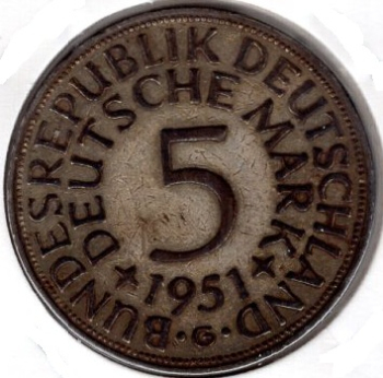 5 D-Mark 1951 G BRD