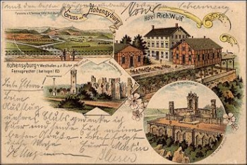 Hohensyburg Hotel Wufl Farblitho o 13.4.1897