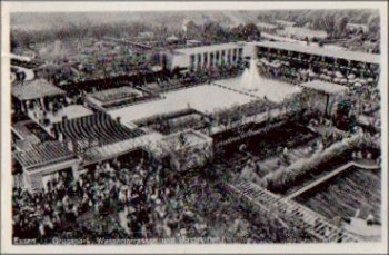Essen, Grugapark, water terraces and restaurants, o 8.9.1939 Bahnpost train No. 2285