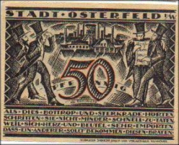 46100 Osterfeld city emergency money worth 50 pfennigs 1921