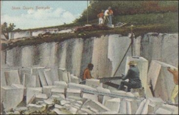 Bergbau Stone Quarry in Bermuda Steinmetze * ca. 1910