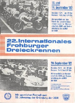 22. Internationales Frohburger Dreieckrennen Motorräder Aut, 26.09.1982