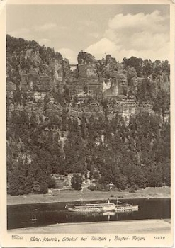 Elbdampfer "Dresden" bei Rathen o 1.6.1957 Verlag Hahn-Foto13279