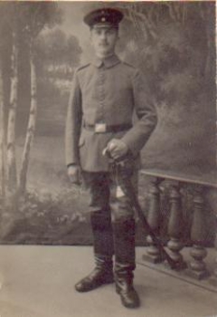 German soldier military WW1. Real photo used August 22, 1916
