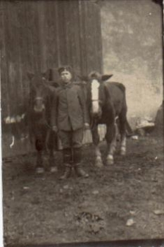 German soldier with horse WWI. real photo *approx. 1915