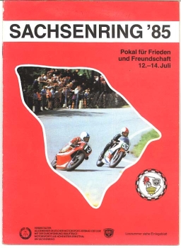 Sachsenring race July 1985 motorcycle race program