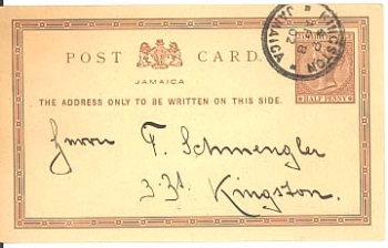 Jamaica Ganzsache o 8.4.1902