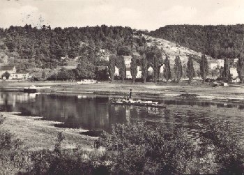 01612 Diesbar und Nieschuetz mit Elbdampfer o 13.8.1960