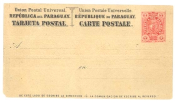 Paraguay postal stationery with reply card *approx. 1890