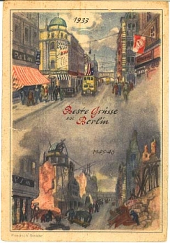 Berlin 1933 and 1945 Friedrich Strasse artist card