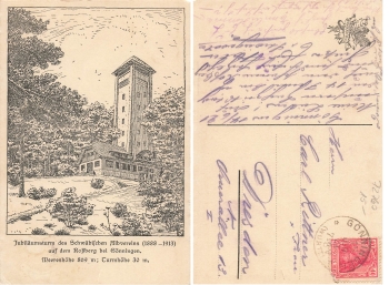 Gönningen Jubiläumsturm d. Schwäbischen Albvereins o 15.06.1921