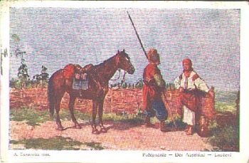 Rider military horse artist card A. Gawrowicz, o 14.4.1917