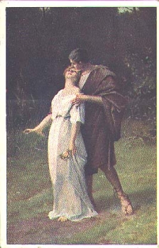 Schroedter artist card "the first kiss" * approx. 1910