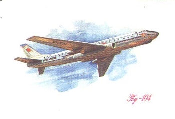 TU 104 Aeroflot 1956 Künstlerkarte * ca. 1983