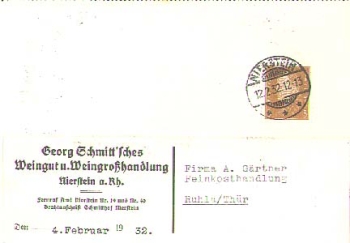55283 Nierstein Advertising print Schmittsches Weingut o February 12, 1932