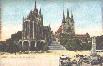 Erfurt Cathedral railway postmark train 203 o 22.7.1906