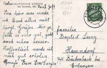 91522 Ansbach Sanatorium Strüth Garden Center from 24.3.37