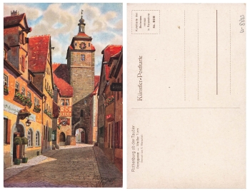 Rothenburg Tauber Georggasse artist V. Marschall * 1921