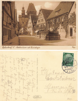 91541 Rothenburg Tauber Markusturm mit Roederbogen o 1936