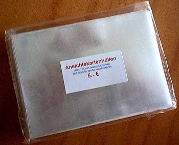 Postcard sleeves crystal clear & plasticizer-free for old postcards