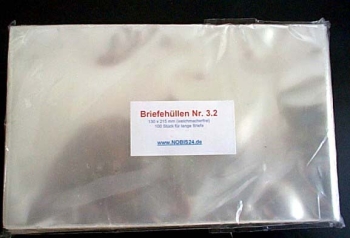 Banknote envelopes 130 x 210 mm, crystal clear and plasticizer-free, made from PP film