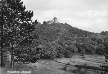 99310 Holzhausen Landpoststempel Posthilfsstellenstempel o 8.8.1964 auf AK Wachsenburg