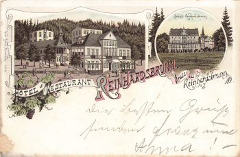 99894 Reinhardsbrunn Litho or 11.8.1897  railway mail Leipzig - Eisenach train no. 228