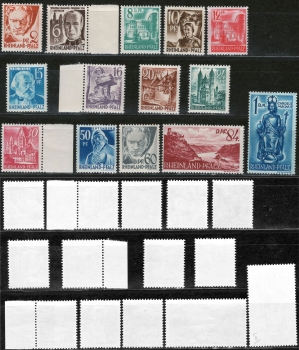 Allied occupations of Rhineland-Palatinate 16-29 ** postage stamps mint never hinged