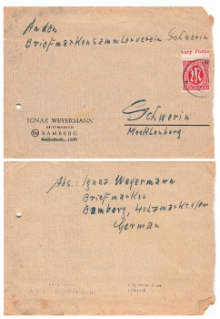 AM Post Michel 29 und 32 auf R-Brief Hildesheim Nach Schwerin o 26.6.1946