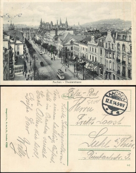 Aachen Theaterstrasse Tram o 17.08.1914