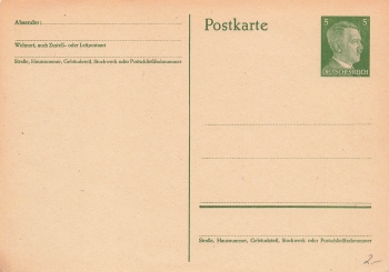 Adolf Hitler 5 Pfennig Ganzsache
