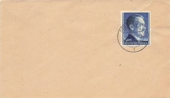 Adolf Hitler 5 Reichsmark Michel 802A on envelope o Dresden A3 4.8.1944