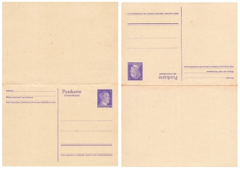 Adolf Hitler 6 Pfennig postal stationery with reply card 1942 *