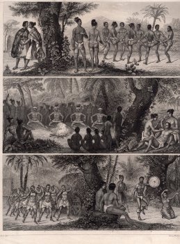 African traditional costume lithograph by Henry Winkle around 1850 