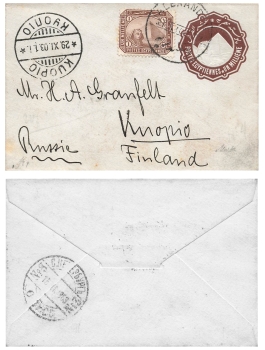 Egypt for Millime postal stationery letter o Alexandria October 29, 1903 to Finland