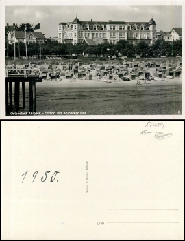 17419 Ahlbeck 17419 Ahlbeck Strand mit Ahlbecker Hof  *ca. 1950Strand mit Ahlbecker Hof  *ca. 1950