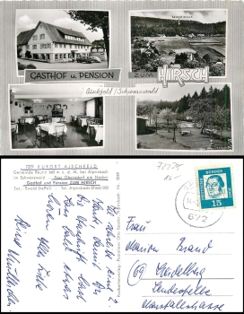 Aischfeld Alpirsbach guest. and Pension zum Hirsch on March 14, 1964