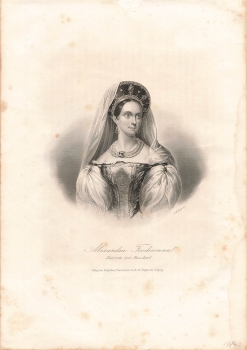 Alexandra Feodorovna Empress of Russia Steel engraving A.H. Payne around 1847