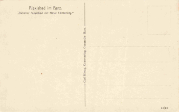 Alexisbad Harzgerode Bahnhof mit Hotel Försterling * um 1920