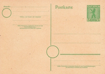Alliierte Besetzung Berlin Ganzsache 5 Pfennig 1945