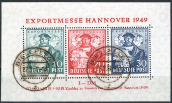 Allied Occupations Michel Block 1 ** Hanover Export Fair 1949 mint never hinged