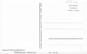 01773 Altenberg Erzgebirge FDGB Sanatorium Raupennest * 1959