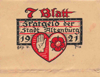 Altenburg Thüringen Notgeldscheine Skatgeld Serie komplett 7 Scheine mit Hülle 1921