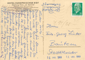 Altenburg Thüringen Hotel Europäischer Hof  o 1969