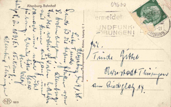 Altenburg Thüringen Bahnhof o 1938