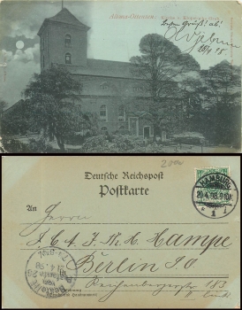 Altona-Ottensen Hamburg moonlight card o April 20, 1898