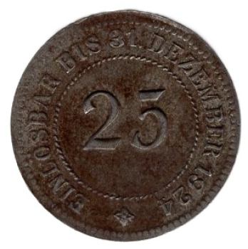 Anhalt emergency money 25 Pfennig emergency coin 1924